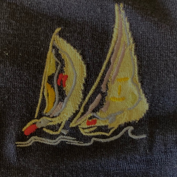 J Crew Tippi Navy Pullover Sweater Sailboat J. Crew Jcrew - Picture 3 of 5